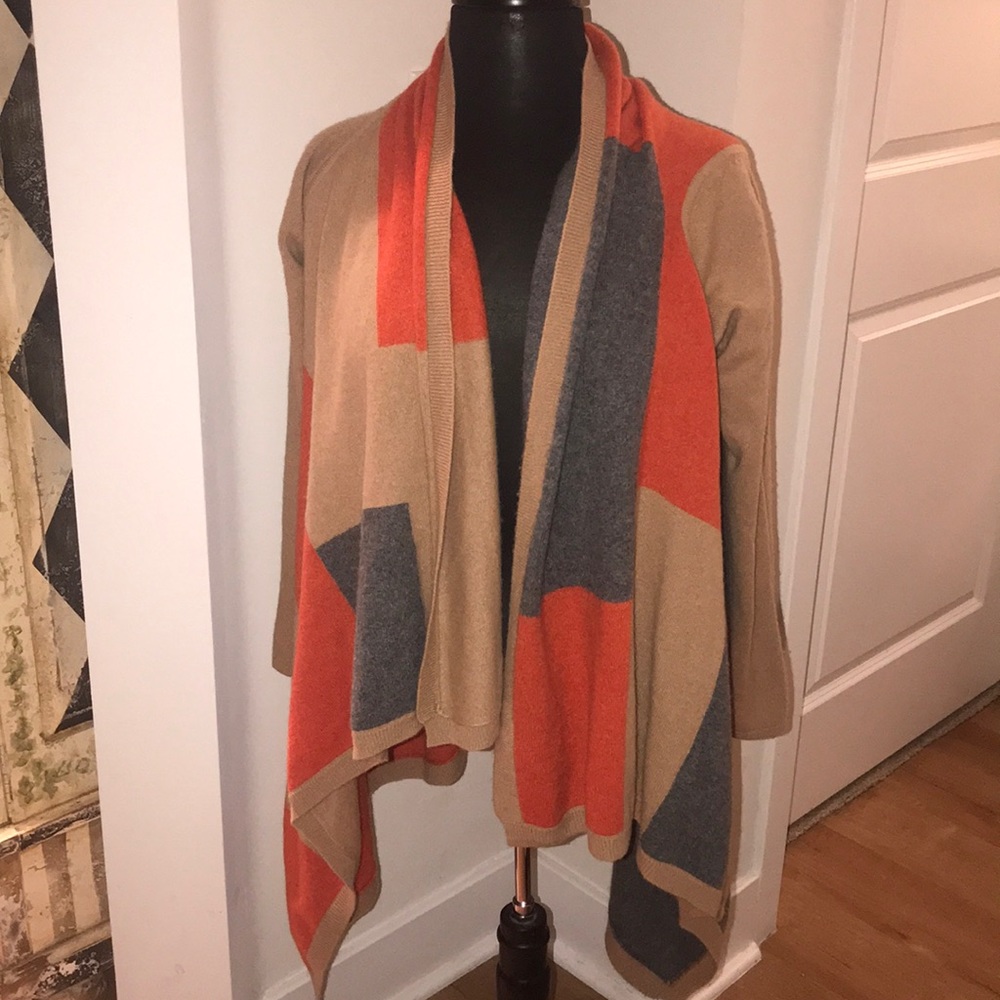Neiman Marcus Cashmere Colorblock Cardigan